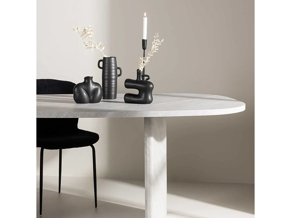 Grönvik table de salle à manger ovale 100x220 cm blanc.