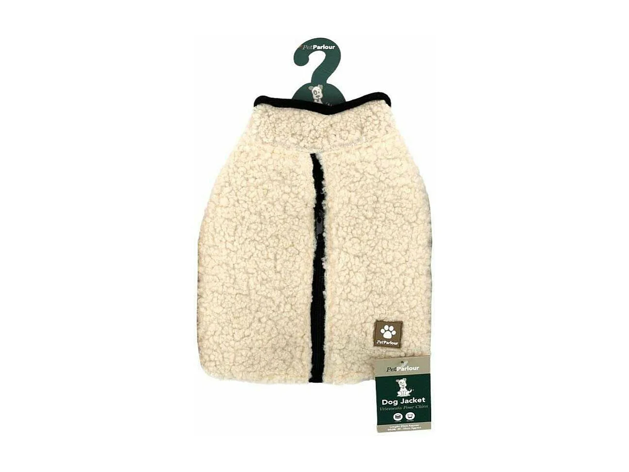 Manteau teddy pour chien 25 cm Crème