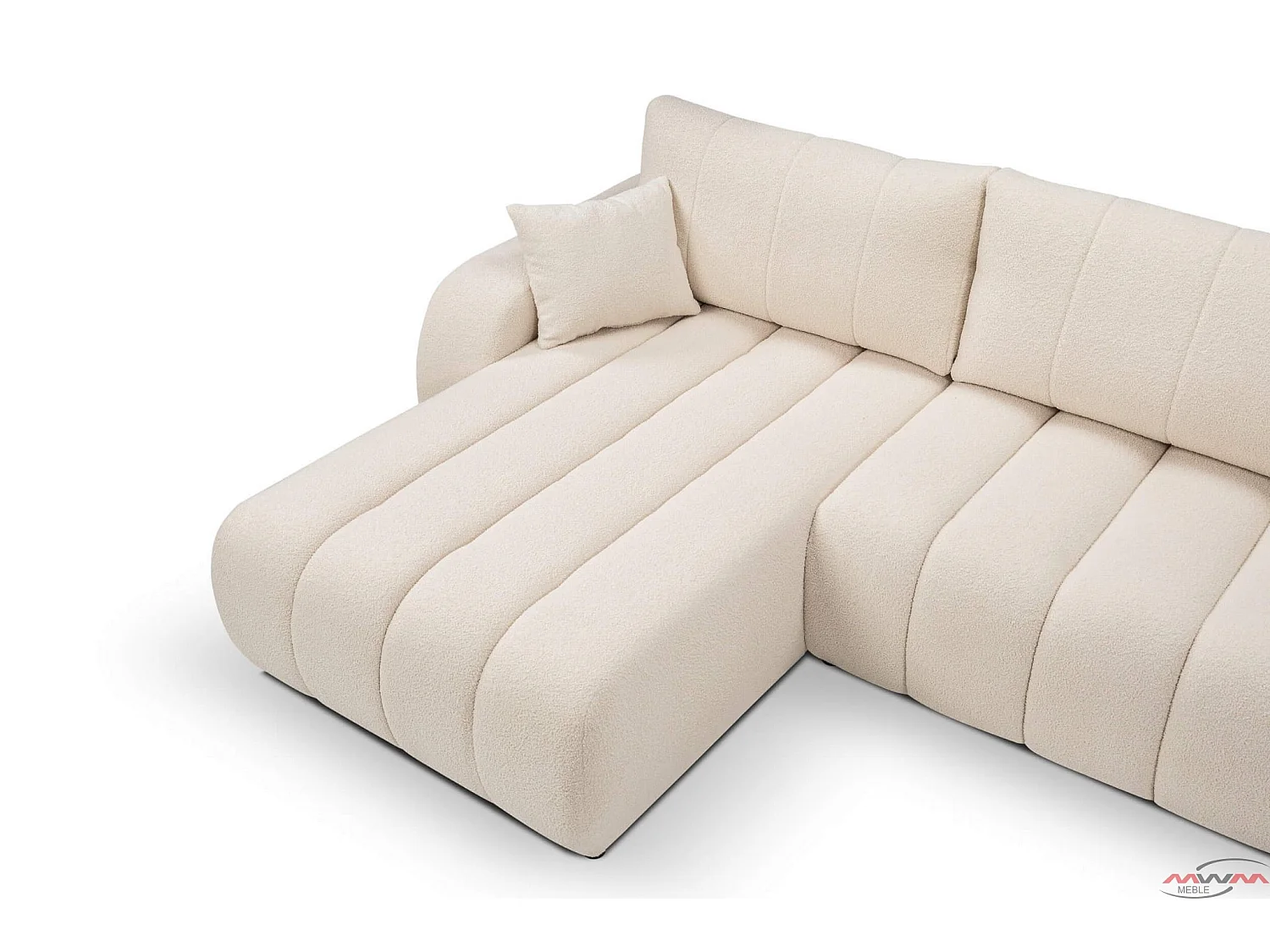 Canapé d'angle avec fonction sommeil BALOO - Design moderne, haute fonctionnalité, assise confortable, matériaux durables, couleur blanc, gauche