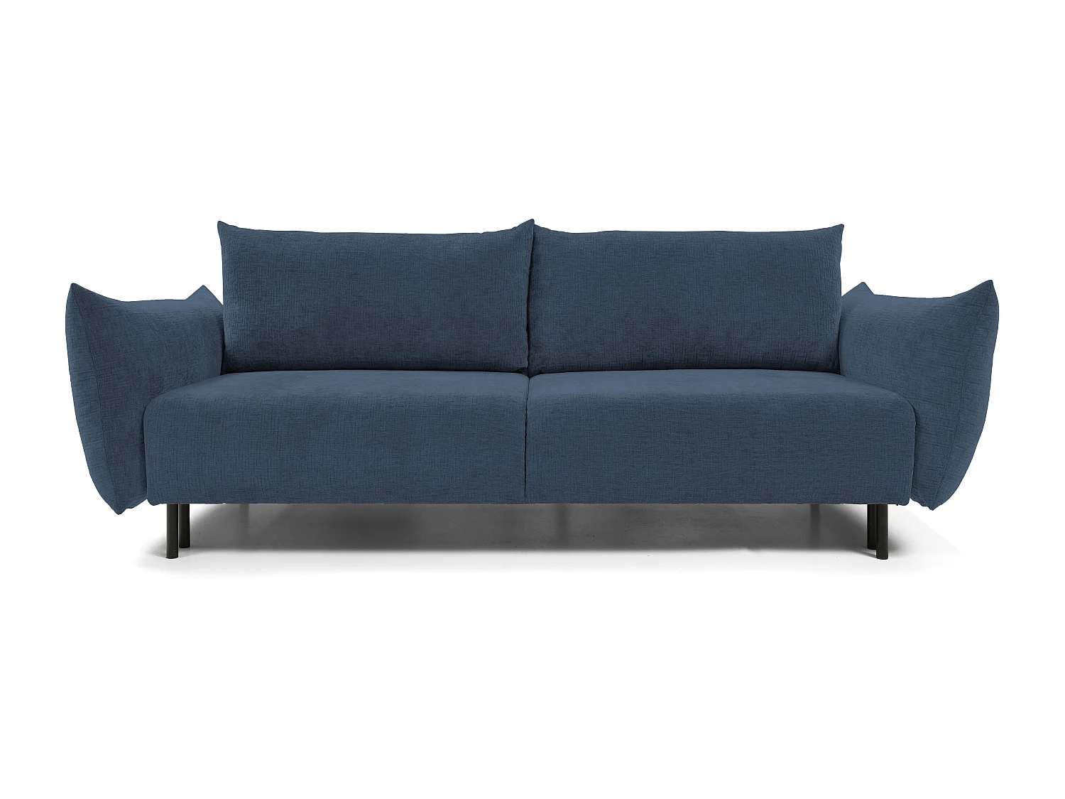 ADEL-Sofa, modernes Schlafsofa mit Stauraum, Silikonkissen, Wellenfedern, MEERESGRÜN, 145x200 cm