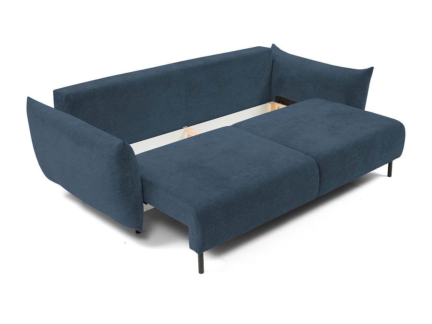 ADEL-Sofa, modernes Schlafsofa mit Stauraum, Silikonkissen, Wellenfedern, MEERESGRÜN, 145x200 cm