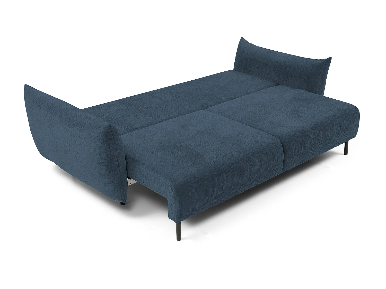 ADEL-Sofa, modernes Schlafsofa mit Stauraum, Silikonkissen, Wellenfedern, MEERESGRÜN, 145x200 cm