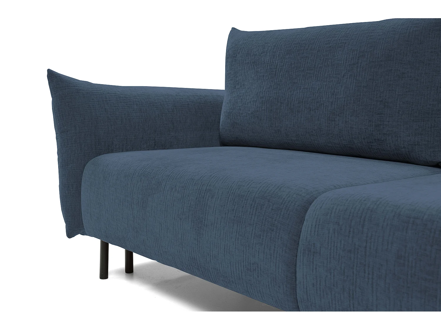 ADEL-Sofa, modernes Schlafsofa mit Stauraum, Silikonkissen, Wellenfedern, MEERESGRÜN, 145x200 cm