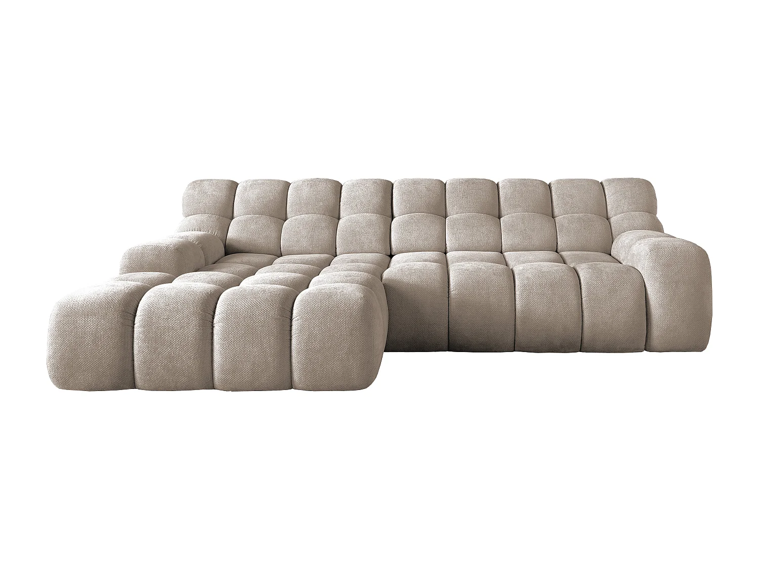 Ecksofa CAMPILE mit elektrisch verschiebbarem Sitz, verstellbare Kopfstützen, Layout Links, 288x119x85 cm, Farbe Grau