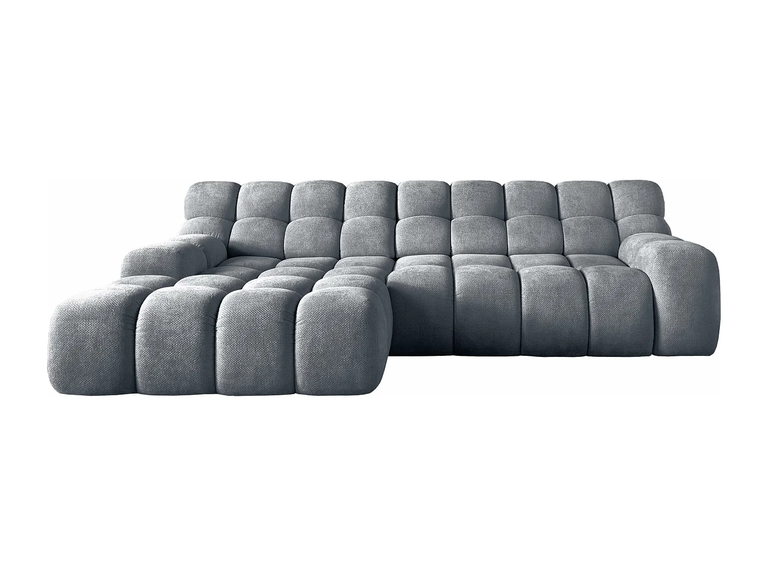 Canapé d'angle CAMPILE DomoHome, assise électrique réglable, appuie-têtes ajustables, angle gauche, 288x119x85 cm, GRIS CENDRÉ