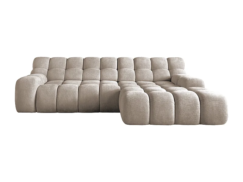 Ecksofa CAMPILE mit elektrisch verschiebbarem Sitz, verstellbare Kopfstützen, Rechts-Layout, 288x119x85 cm, Farbe Grau