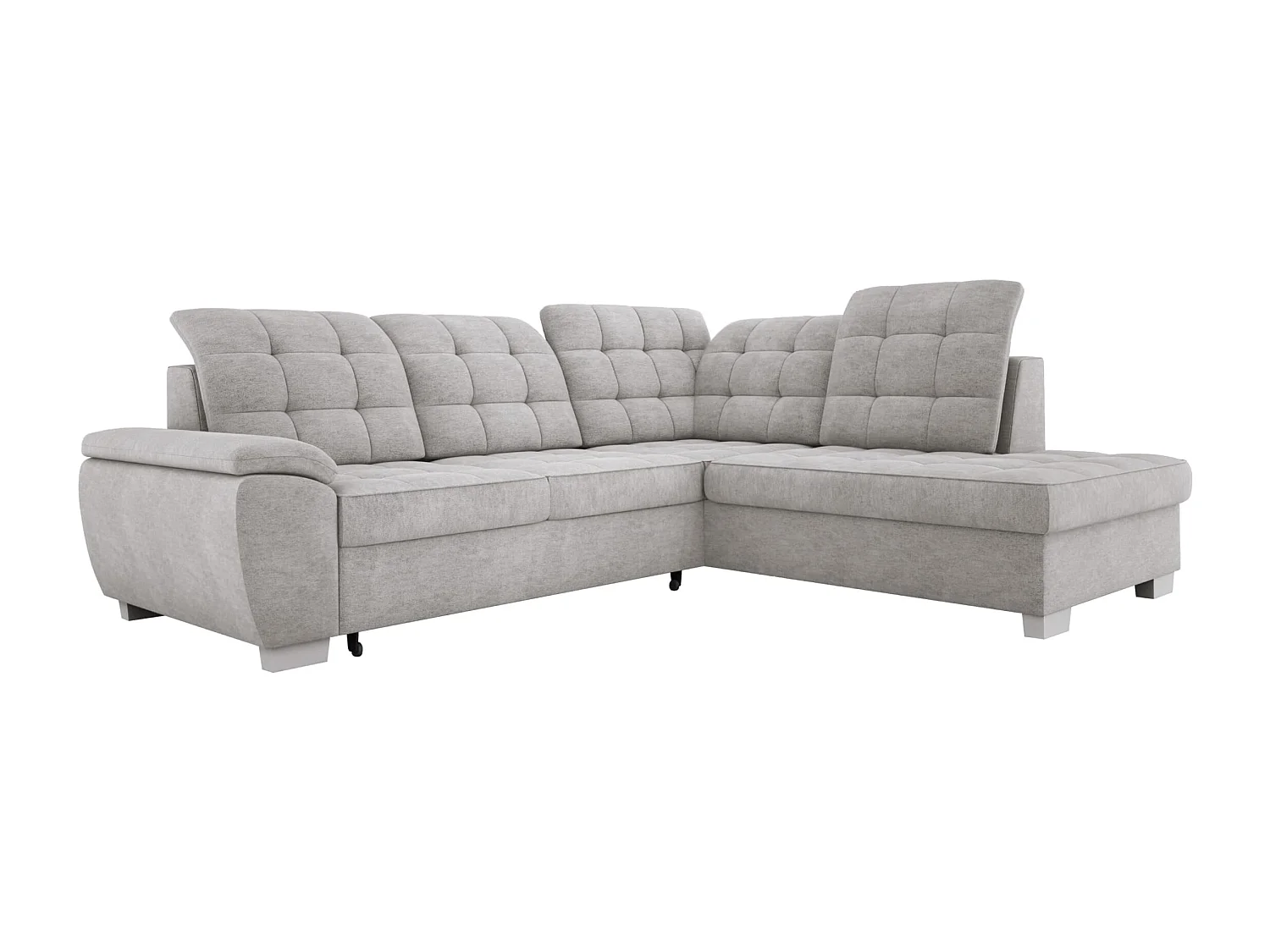 Ecksofa LOTTA in ASTI-Stoff, 258x212cm - elegantes Design, Schlaffunktion und geräumiger Stauraum, rechts, CLAIR