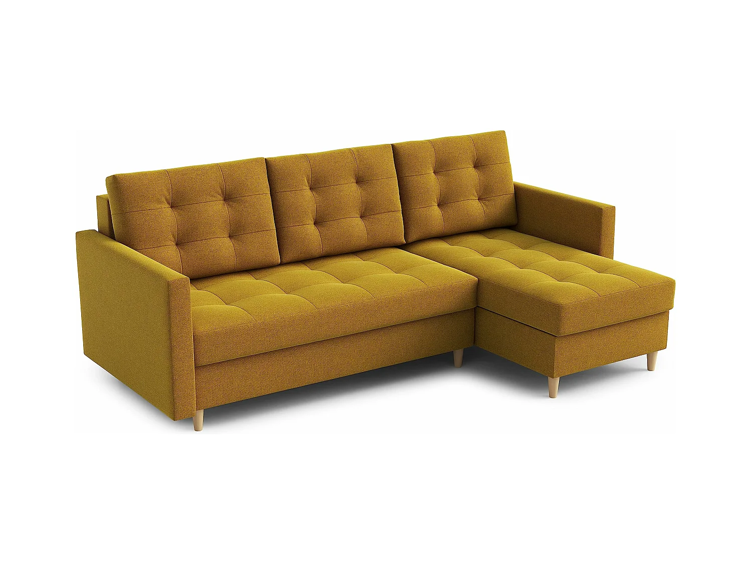 Canapé d'angle DIVO avec fonction sommeil, 224x103 cm, design élégant, matériaux de haute qualité, couleur brun, droite
