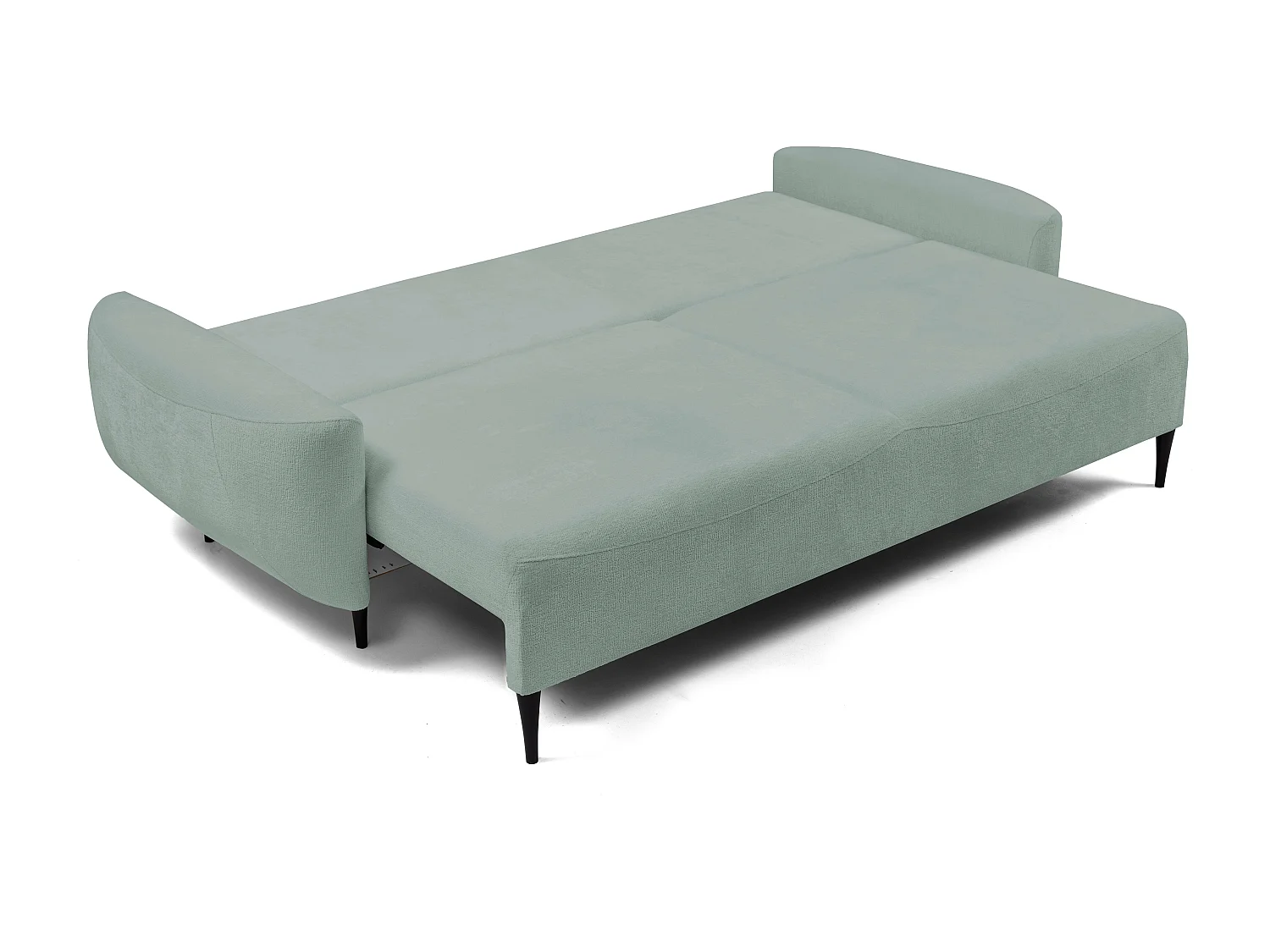 Sofa BOHO - Sofa rozkładana z powierzchnią do spania 140x200cm, drewniane nogi, pojemnik na pościel, tapicerka z pianki PUR, 244x92x102cm MONETA