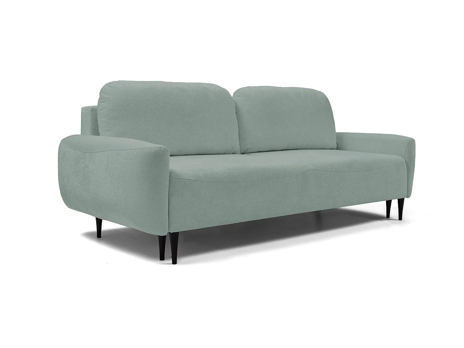 BOHO Sofa - Uitschuifbare bank met slaapoppervlak 140x200 cm, houten poten, opbergruimte, PUR-stof, 244x92x102 cm MUNT