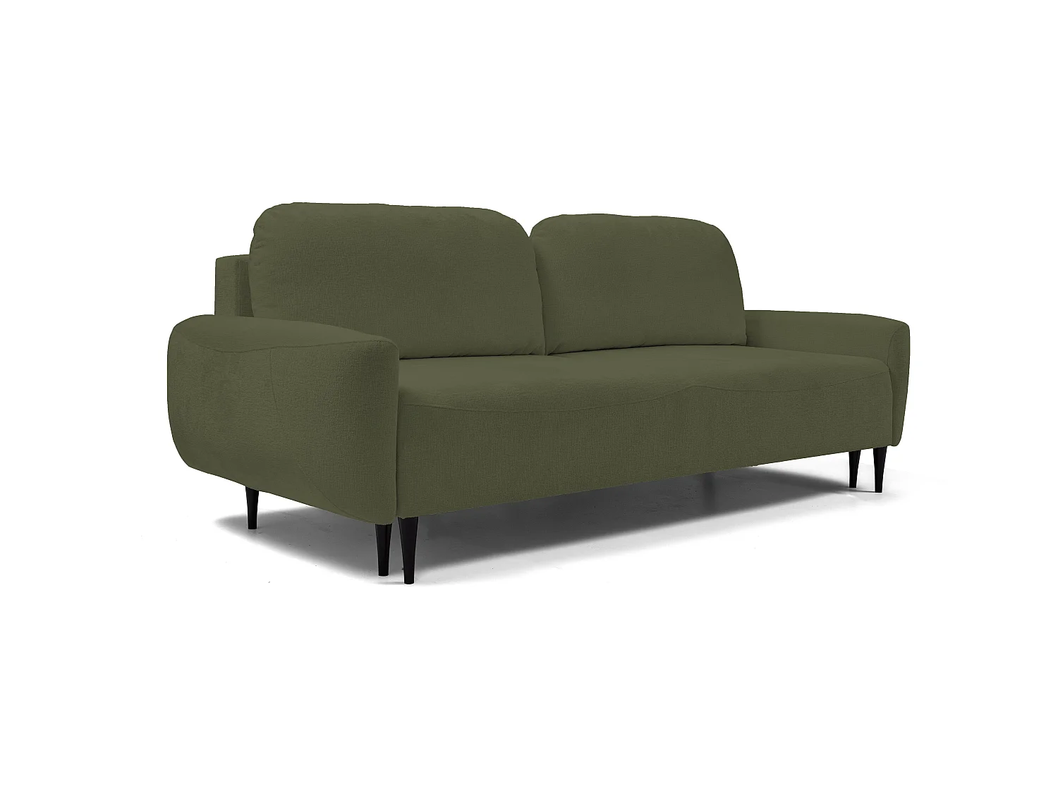 Sofa BOHO - Schlafsofa 140x200cm, Holzfüße, Bettzeugaufbewahrung, PUR-Schaumstoffpolsterung, 244x92x102cm OLIV