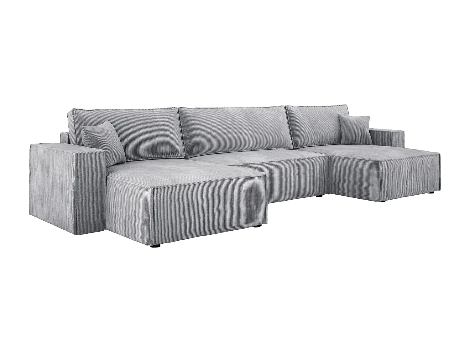 DomoHome XXL U-Ecksofa mit Bett 330x130cm, weiche Kissen, Truhe, hochwertige Polsterung, grey, 377x143x83cm