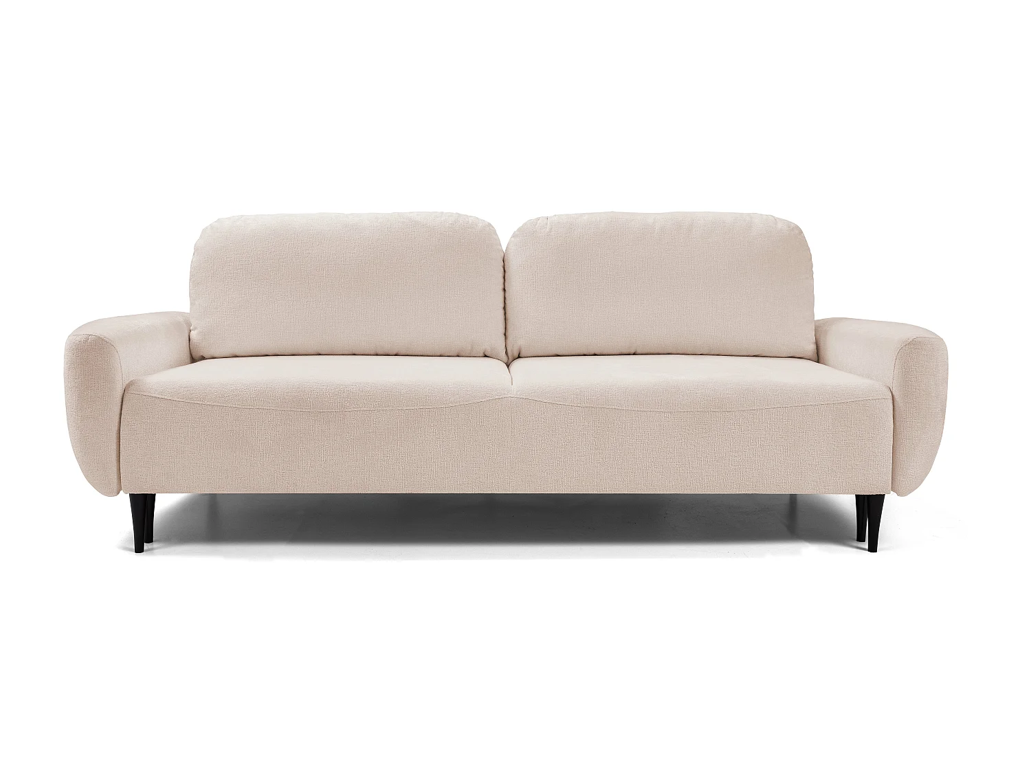 BOHO Sofa - Uitschuifbare bank met slaapoppervlak 140x200 cm, houten poten, opbergruimte, PUR-stof, 244x92x102 cm ROZE