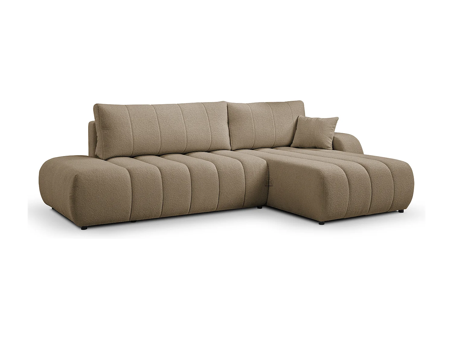 Hoekbank met slaapfunctie BALOO - Modern design, hoge functionaliteit, comfortabele zitting, duurzame materialen, kleur bruin, rechts