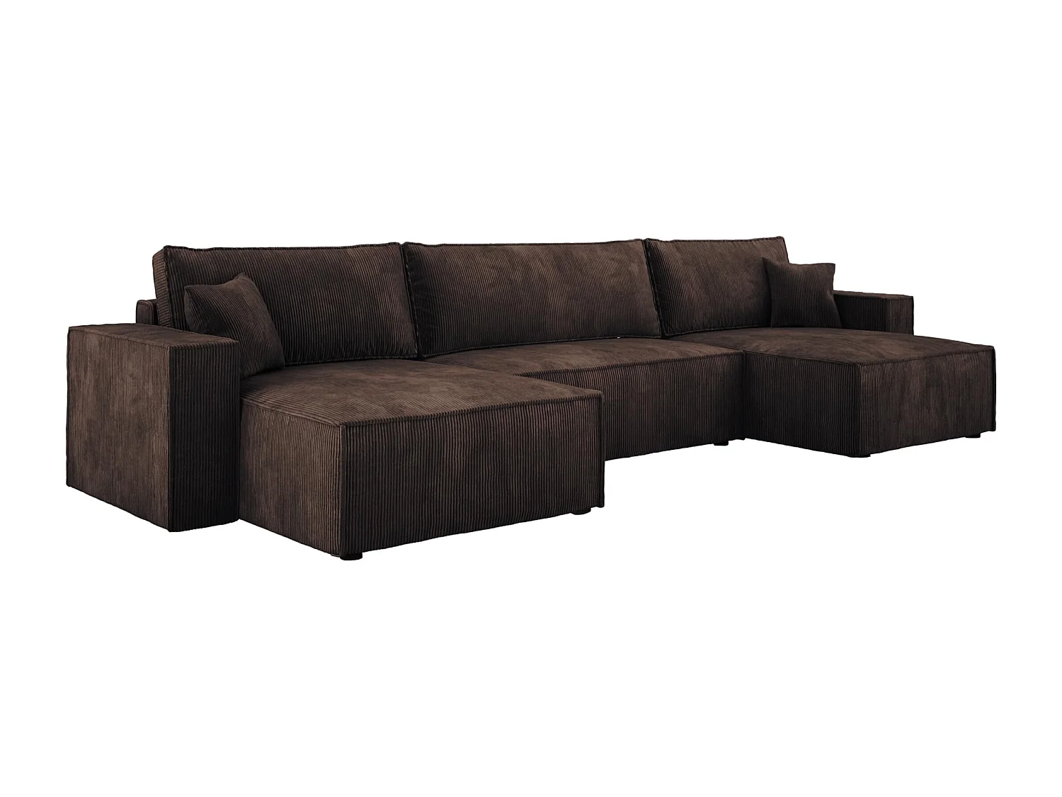 DomoHome XXL U-Ecksofa mit Bett 330x130cm, weiche Kissen, Truhe, hochwertige Polsterung, bronze, 377x143x83cm