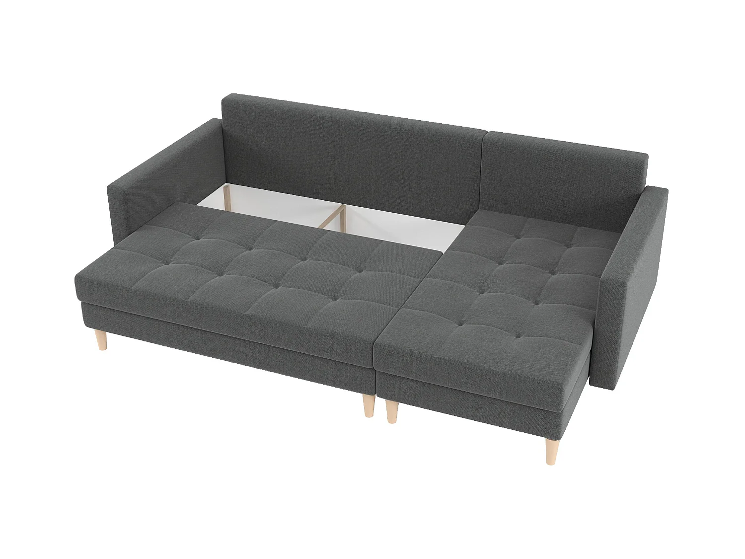 Canapé d'angle DIVO avec fonction sommeil, 224x103 cm, design élégant, matériaux de haute qualité, couleur bleu foncé, gauche