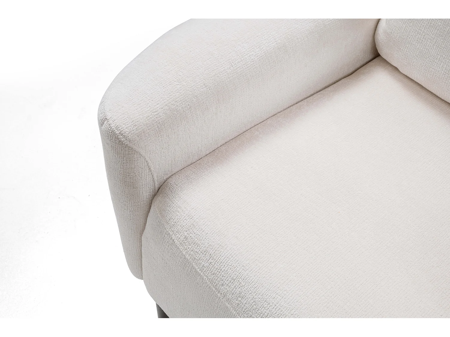 Sofa BOHO - Sofa rozkładana z powierzchnią do spania 140x200cm, drewniane nogi, pojemnik na pościel, tapicerka z pianki PUR, 244x92x102cm KREM