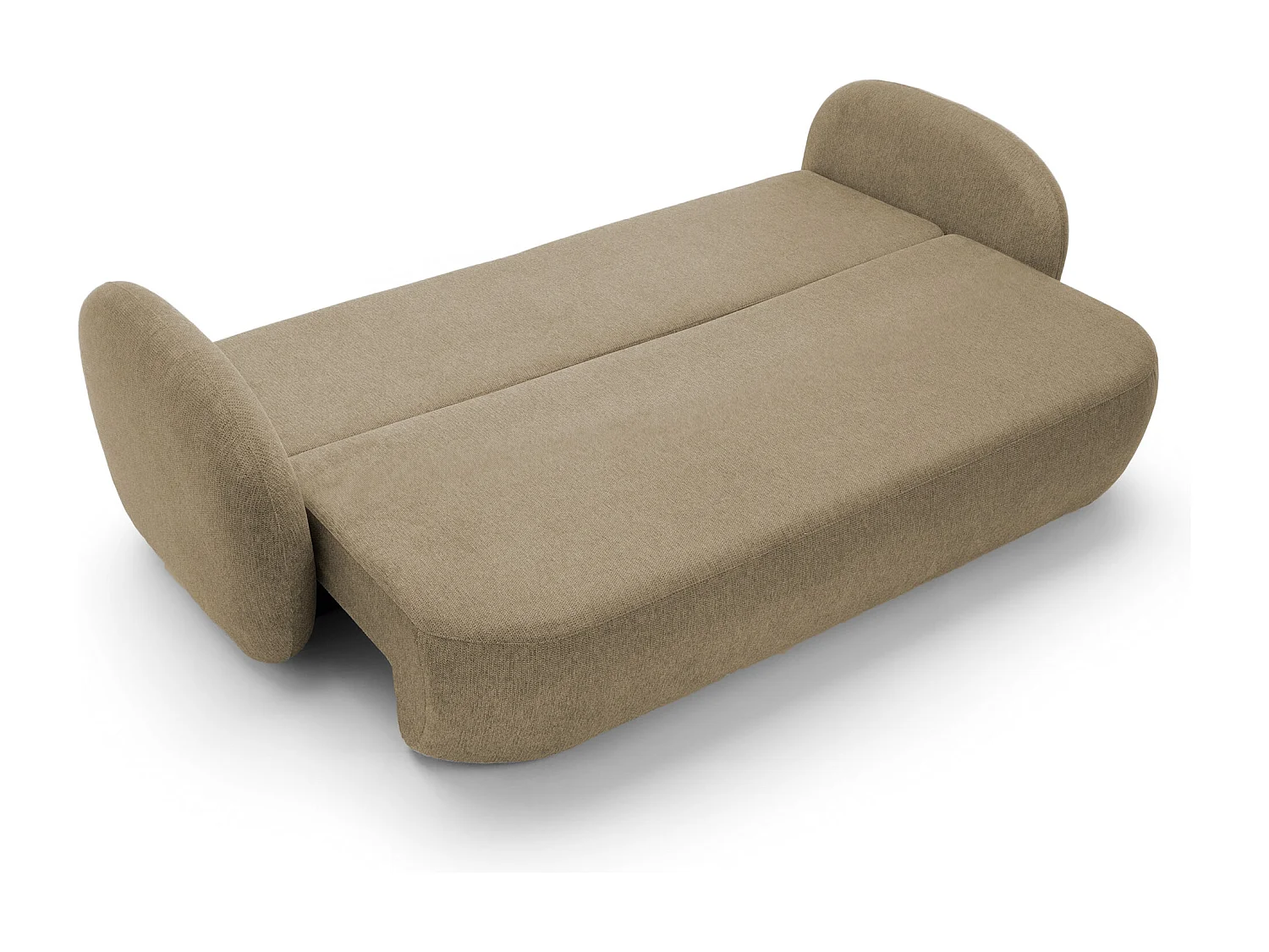 Sofa OLIO rozkładana z pojemnikiem, poduszki dekoracyjne, funkcja składania, design skandynawski, kolor: CAPPUCCINO