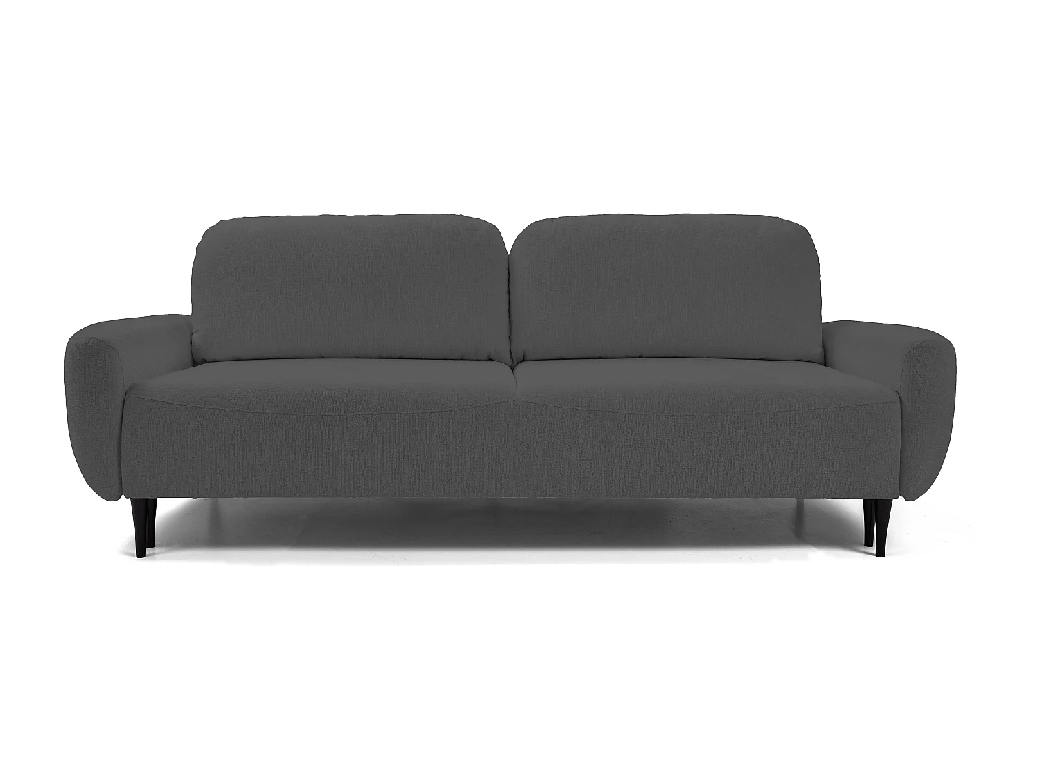 BOHO Sofa - Uitschuifbare bank met slaapoppervlak 140x200 cm, houten poten, opbergruimte, PUR-stof, 244x92x102 cm GRAFIET