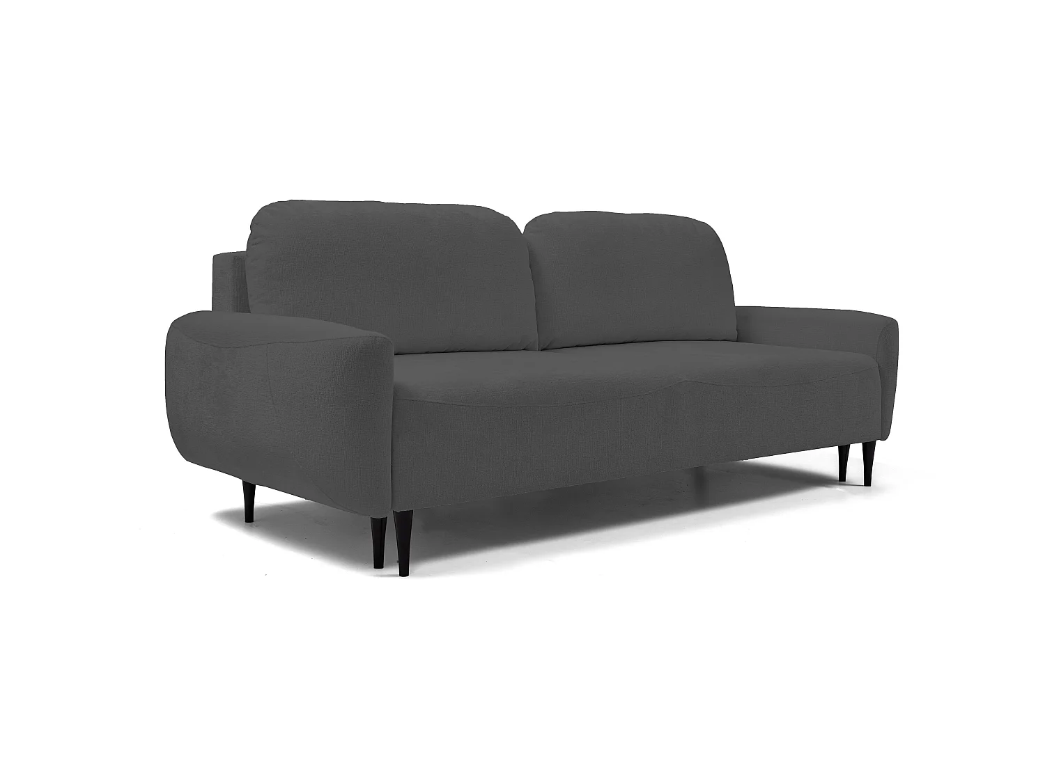 Sofa BOHO - Schlafsofa 140x200cm, Holzfüße, Bettzeugaufbewahrung, PUR-Schaumstoffpolsterung, 244x92x102cm GRAFIT