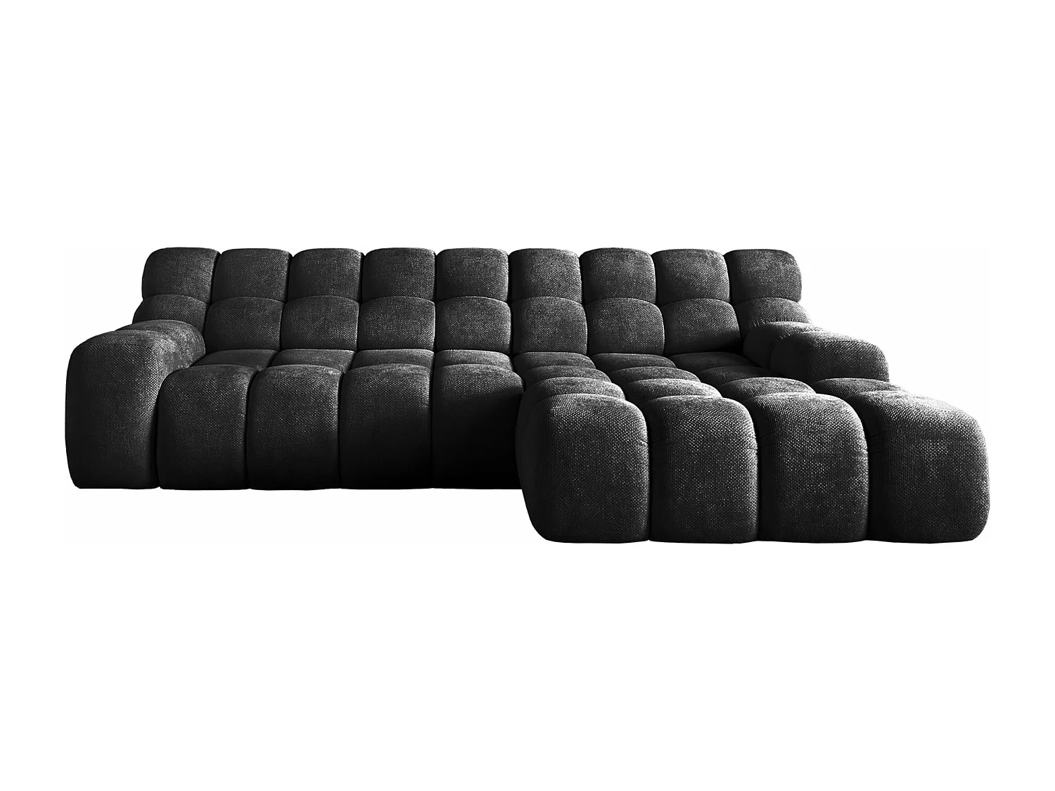 Canapé d'angle CAMPILE DomoHome, assise électrique réglable, appuie-têtes ajustables, angle droit, 288x119x85 cm, NOIR