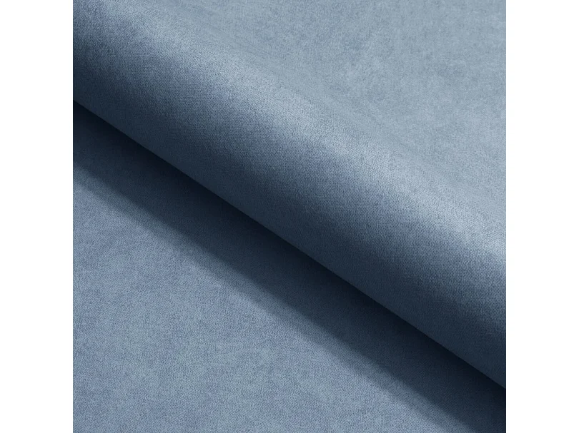 Hoekbank PABLO 279x201 cm, slaapbank, verstelbare hoofdsteunen, opbergbox, metalen pootjes, stof CLOUD, rechthoekig design, blauw