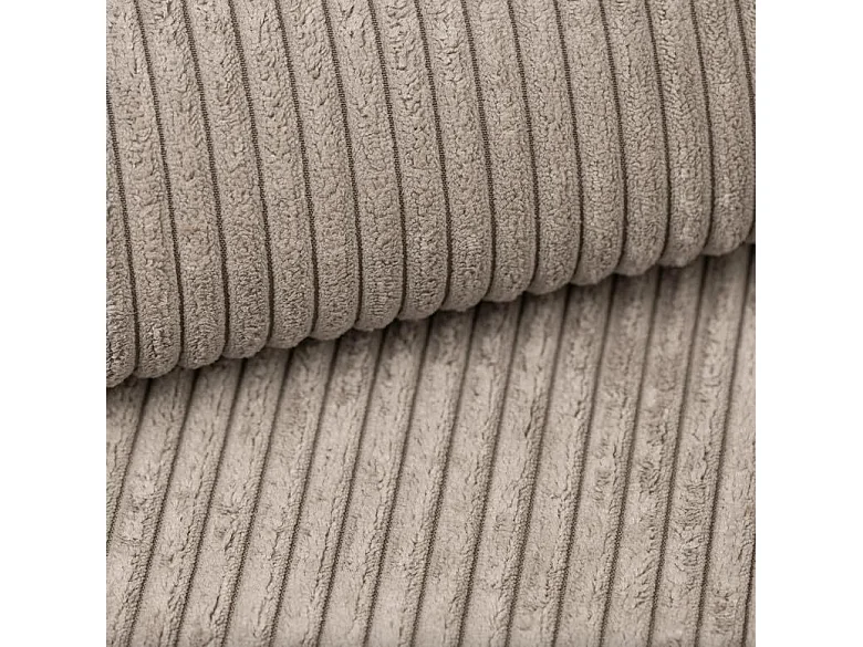 Canapé d'angle POSO XL avec couchage et coffre – L-Forme, velours côtelé, ressorts ondulés, beige foncé, 274x143x83 cm