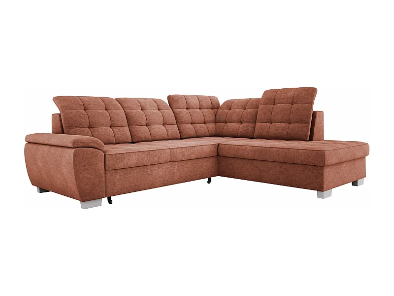 Canapé LOTTA en tissu ASTI, 258x212cm - design élégant, fonction de couchage et rangement spacieux, à droite, ORANGE