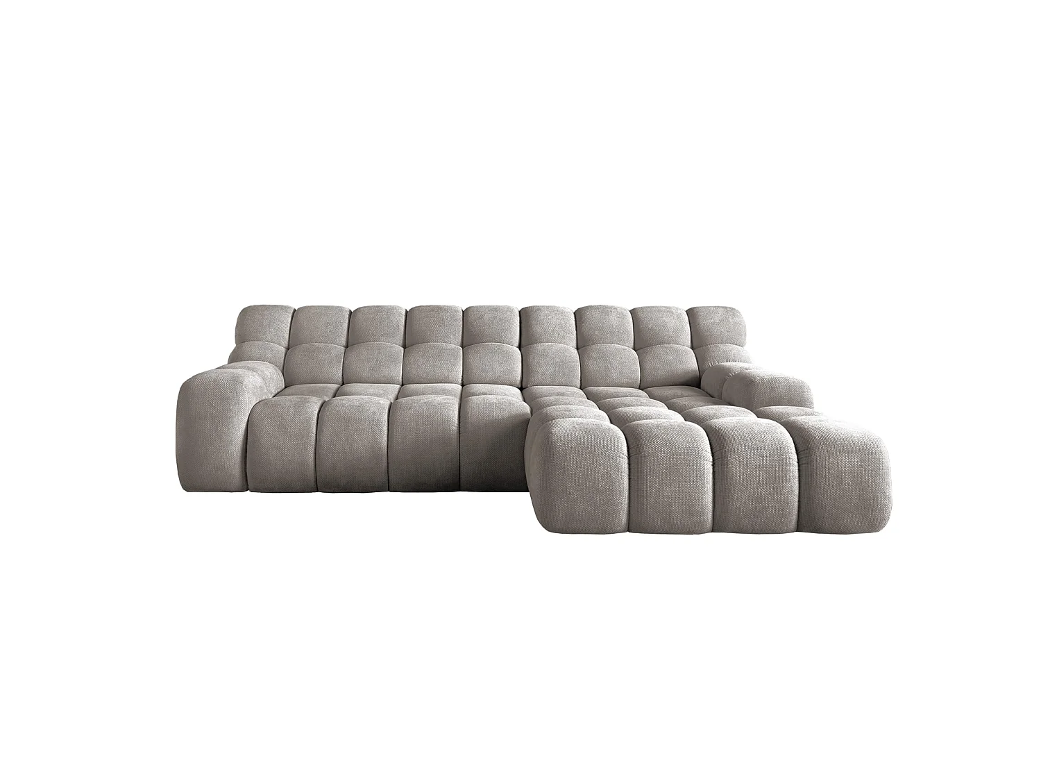 Canapé d'angle CAMPILE DomoHome, assise électrique réglable, appuie-têtes ajustables, angle droit, 288x119x85 cm, GRIS CHINÉ
