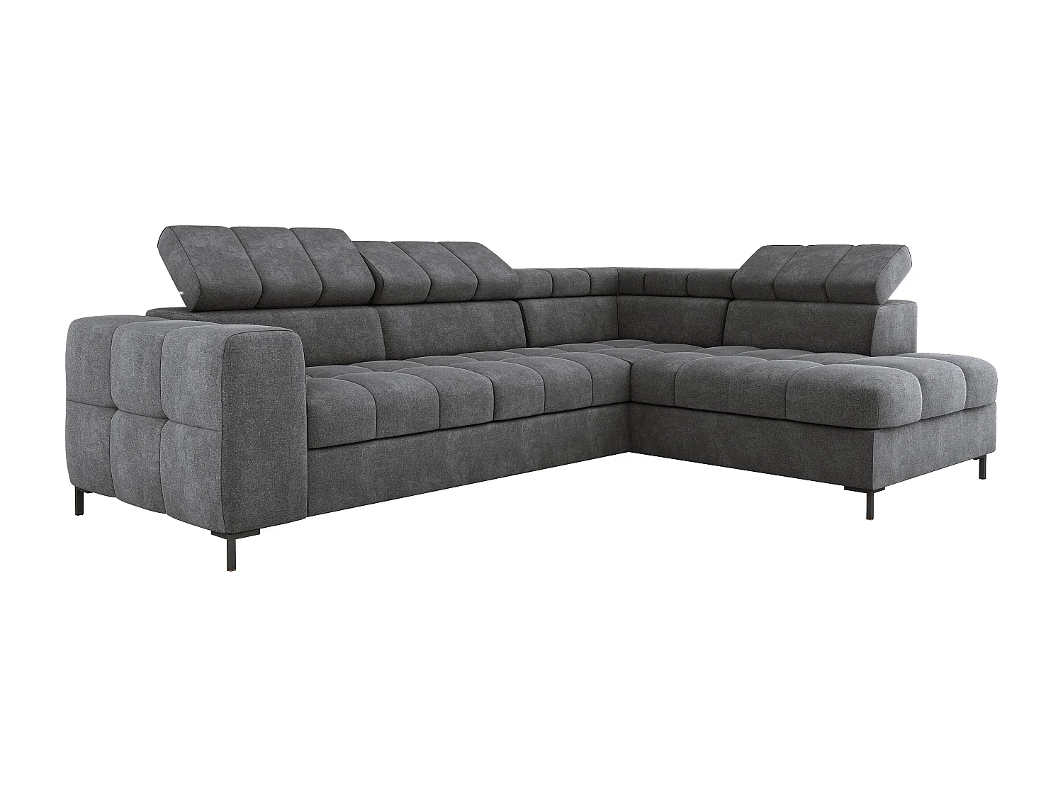 Sofa PABLOS met verstelbare hoofdsteun 279x201cm | Slapen & Opbergen, Donkergrijs Vogue, Rechts