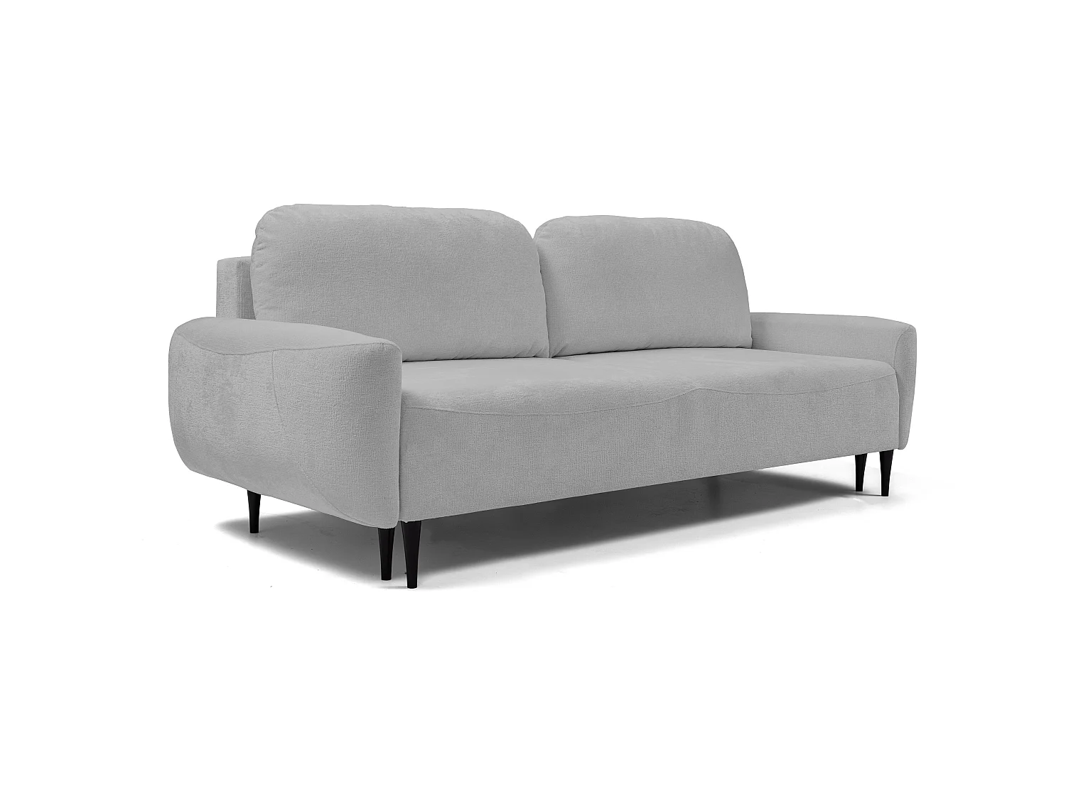 Sofa BOHO - Schlafsofa 140x200cm, Holzfüße, Bettzeugaufbewahrung, PUR-Schaumstoffpolsterung, 244x92x102cm GRAU