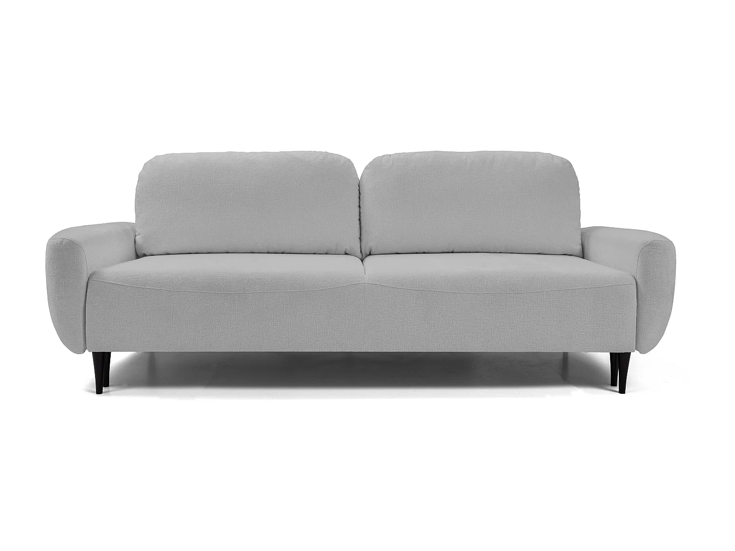 BOHO Sofa - Uitschuifbare bank met slaapoppervlak 140x200 cm, houten poten, opbergruimte, PUR-stof, 244x92x102 cm GRIJS