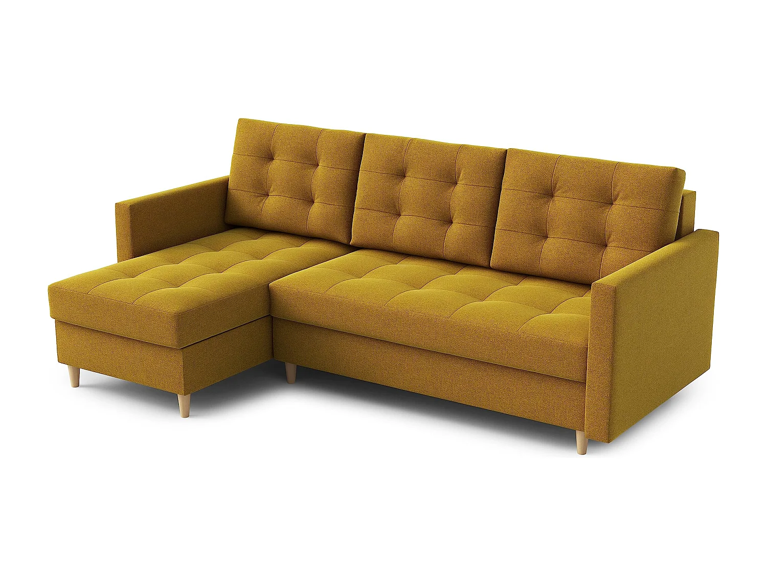 Canapé d'angle DIVO avec fonction sommeil, 224x103 cm, design élégant, matériaux de haute qualité, couleur brun, gauche