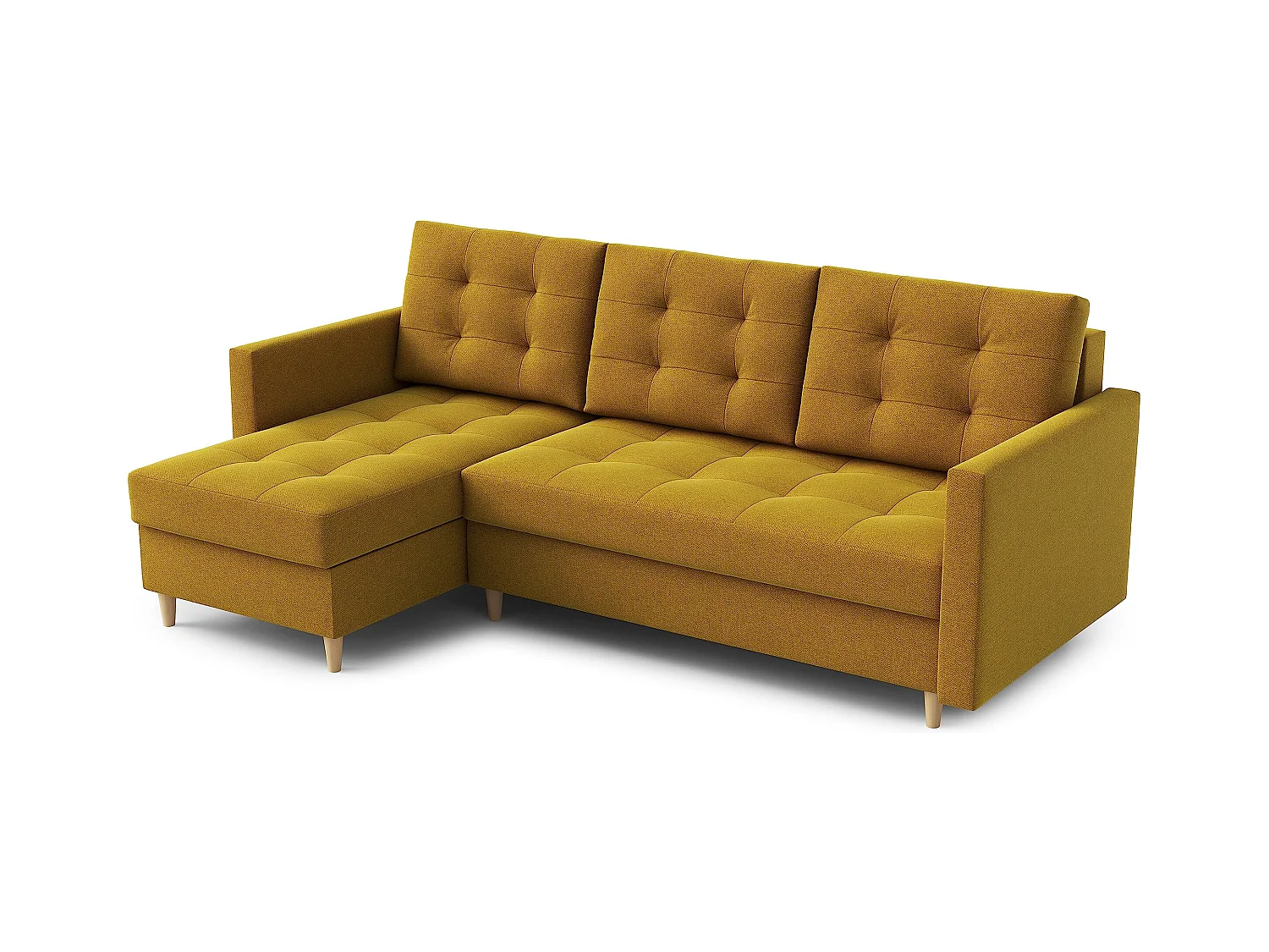 Canapé d'angle DIVO avec fonction sommeil, 224x103 cm, design élégant, matériaux de haute qualité, couleur brun, gauche