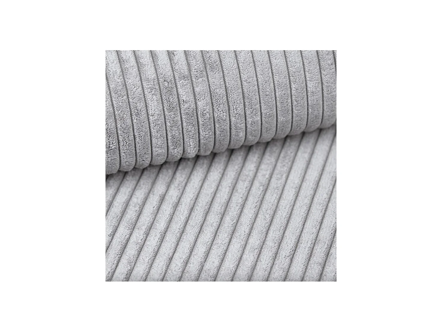 Ecksofa POSO XL mit Liegefläche und Truhe - L-Form, Rippstoff, Wellenfedern, eschenfarbig, 274x143x83 cm