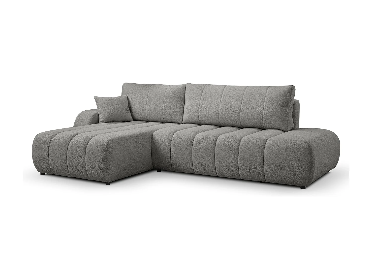 Canapé d'angle avec fonction sommeil BALOO - Design moderne, haute fonctionnalité, assise confortable, matériaux durables, couleur gris clair, gauche