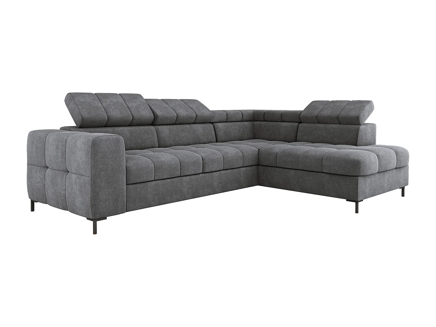 Sofa PABLOS met verstelbare hoofdsteun 279x201cm | Slapen & Opbergen, Gris Clair Vogue, Rechts