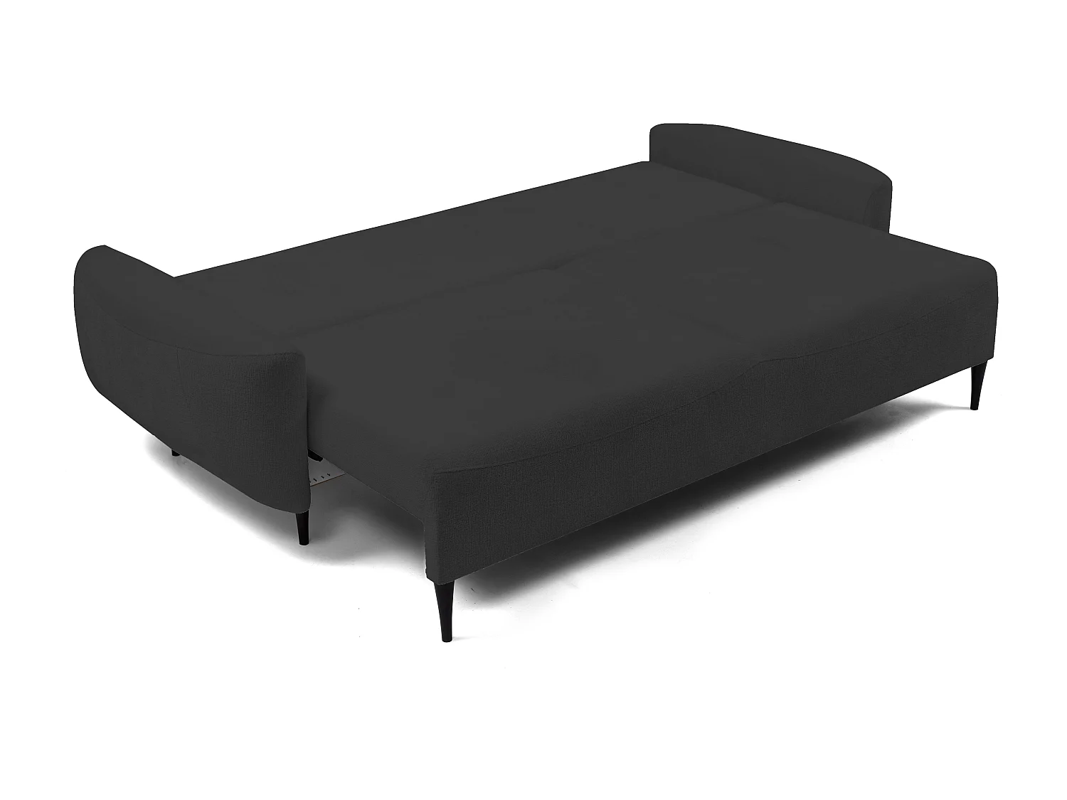 Sofa BOHO - Sofa rozkładana z powierzchnią do spania 140x200cm, drewniane nogi, pojemnik na pościel, tapicerka z pianki PUR, 244x92x102cm CZARNY