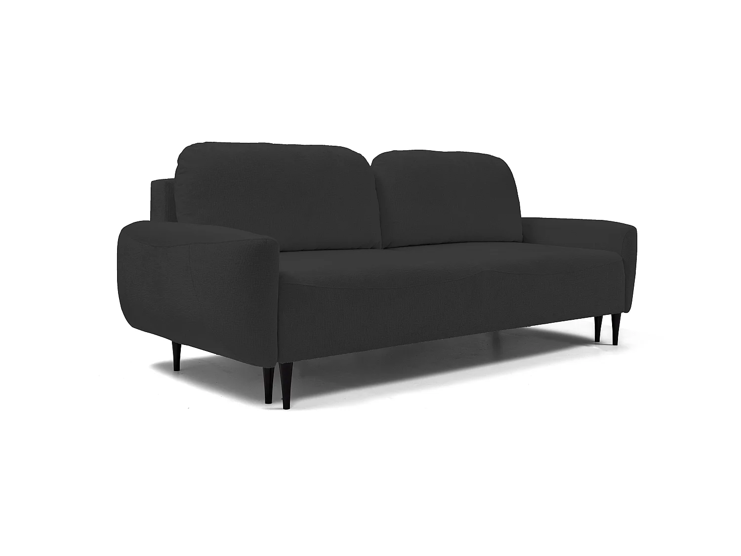 Sofa BOHO - Schlafsofa 140x200cm, Holzfüße, Bettzeugaufbewahrung, PUR-Schaumstoffpolsterung, 244x92x102cm SCHWARZ