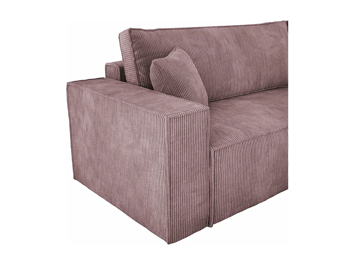 Canapé d'angle POSO XL avec coffre – couchage confortable, tissu côtelé, ressorts ondulés, rose sale, 274x143x83 cm