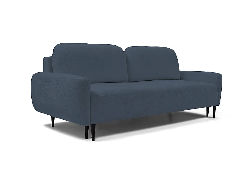 Sofa BOHO - Schlafsofa 140x200cm, Holzfüße, Bettzeugaufbewahrung, PUR-Schaumstoffpolsterung, 244x92x102cm HELLBLAU