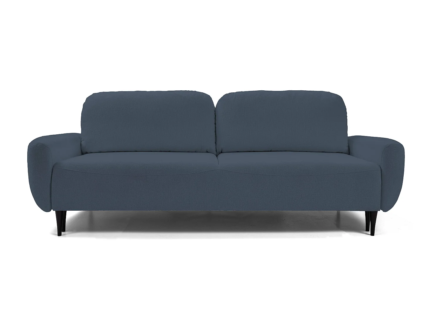 BOHO Sofa - Uitschuifbare bank met slaapoppervlak 140x200 cm, houten poten, opbergruimte, PUR-stof, 244x92x102 cm LICHTBLAUW