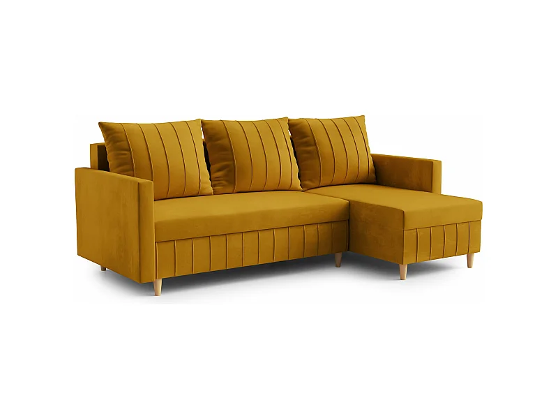 Ecksofa FOX mit elegantem Design, 224x103 cm, komfortabel, Schlaffunktion, Farbe Hellbraun, Links