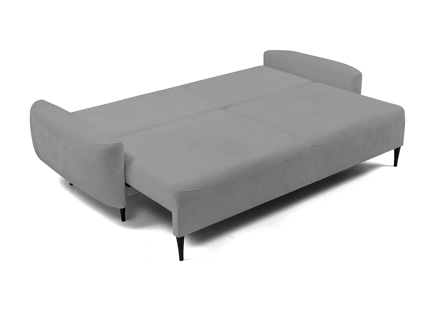 Sofa BOHO - Schlafsofa 140x200cm, Holzfüße, Bettzeugaufbewahrung, PUR-Schaumstoffpolsterung, 244x92x102cm DUNKELGRAU