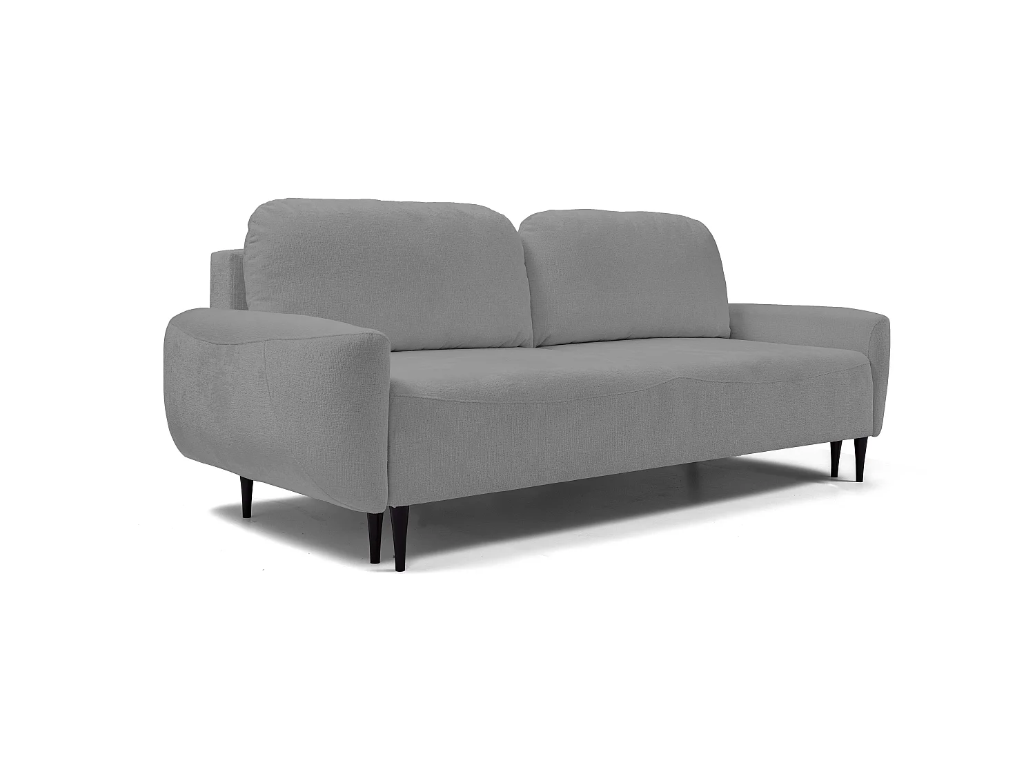 Sofa BOHO - Schlafsofa 140x200cm, Holzfüße, Bettzeugaufbewahrung, PUR-Schaumstoffpolsterung, 244x92x102cm DUNKELGRAU