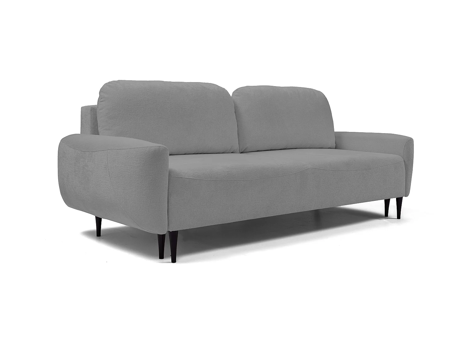 BOHO Sofa - Uitschuifbare bank met slaapoppervlak 140x200 cm, houten poten, opbergruimte, PUR-stof, 244x92x102 cm DONKERGRIJS