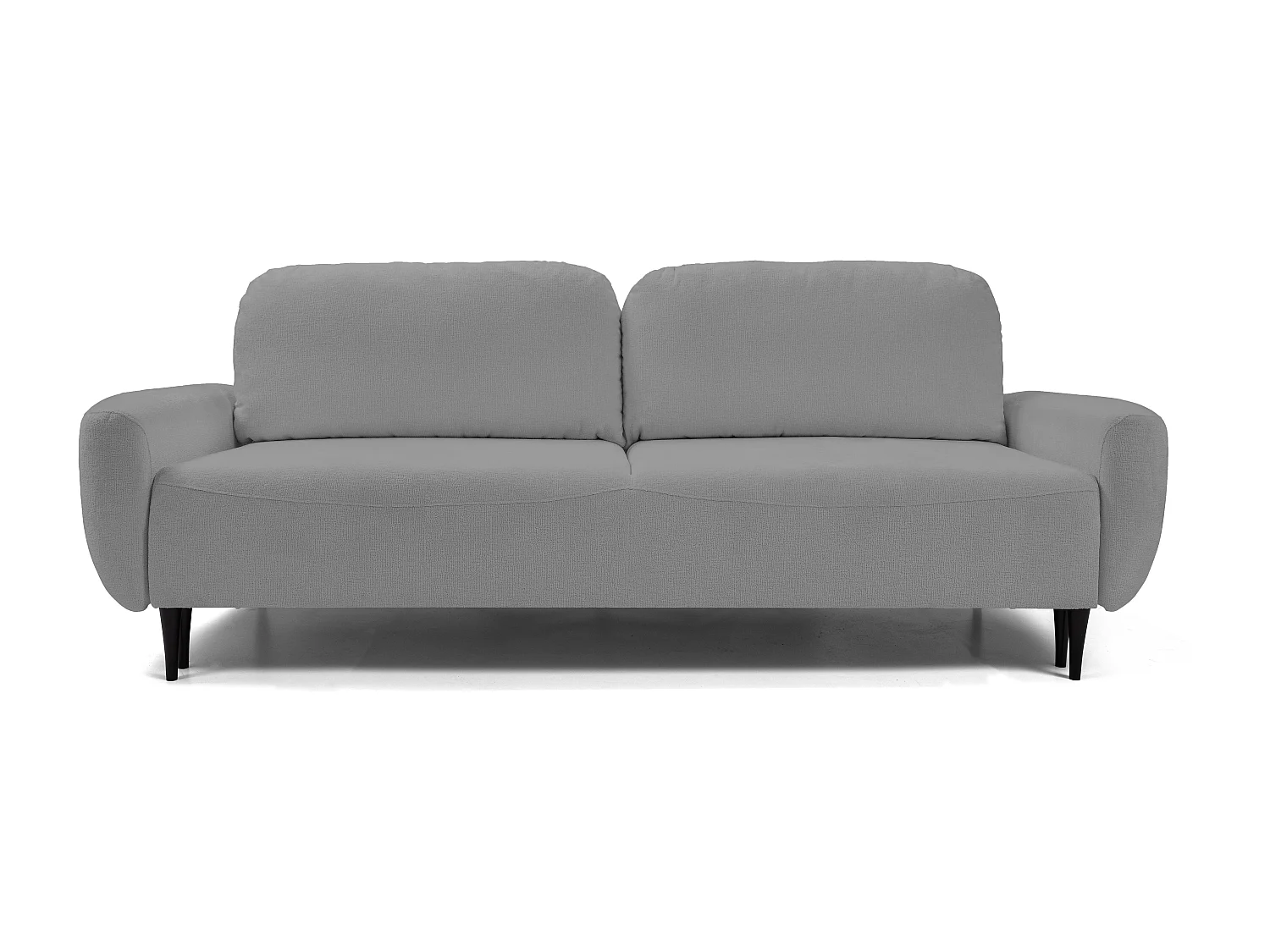 BOHO Sofa - Uitschuifbare bank met slaapoppervlak 140x200 cm, houten poten, opbergruimte, PUR-stof, 244x92x102 cm DONKERGRIJS