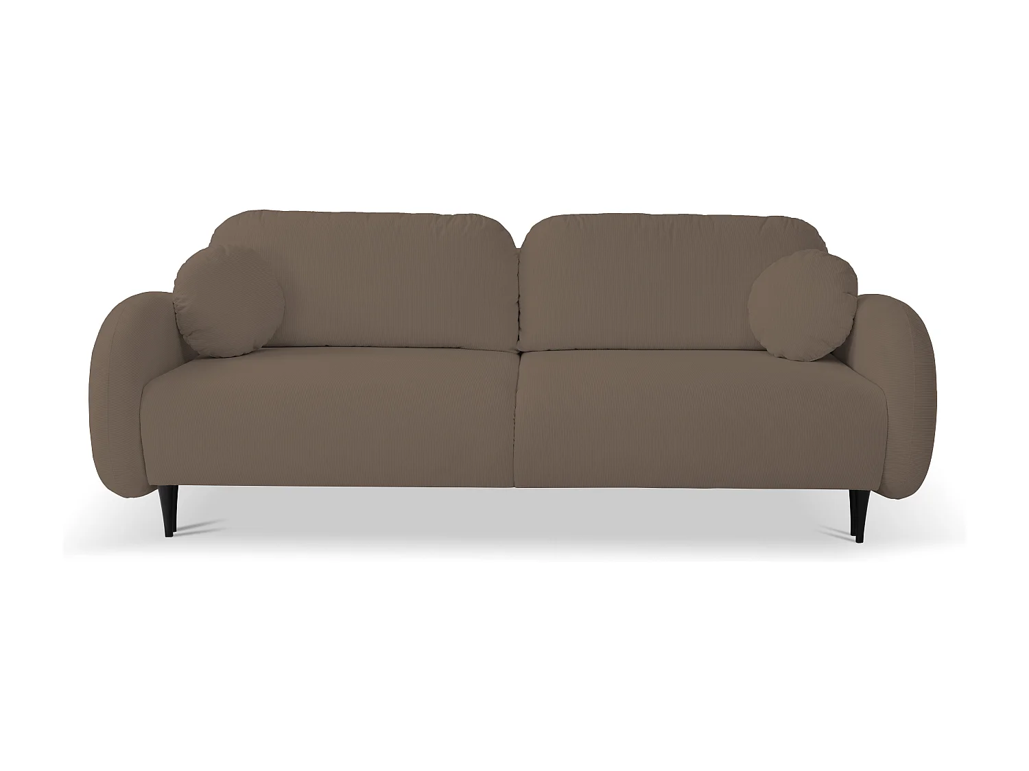 Sofa SOFT 2-osobowa, funkcja spania, pojemnik na pościel, 2 poduszki, styl nowoczesny, 232x95x109 cm, kolor: CAPPUCCINO