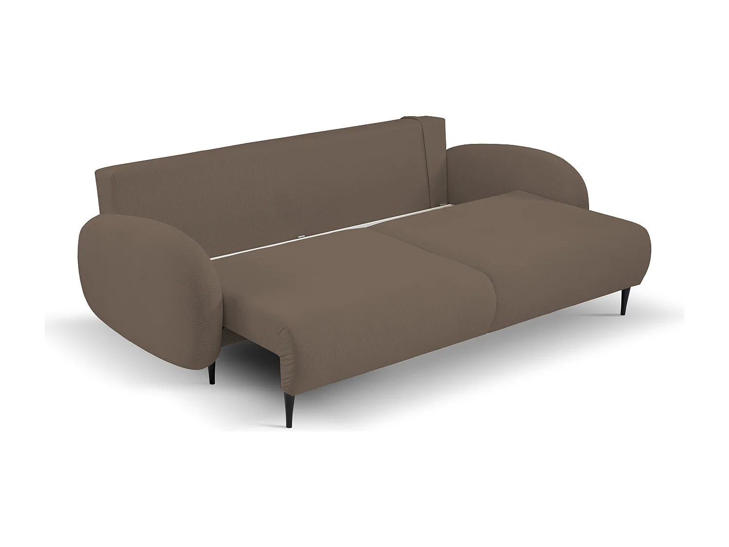 Sofa SOFT 2-osobowa, funkcja spania, pojemnik na pościel, 2 poduszki, styl nowoczesny, 232x95x109 cm, kolor: CAPPUCCINO