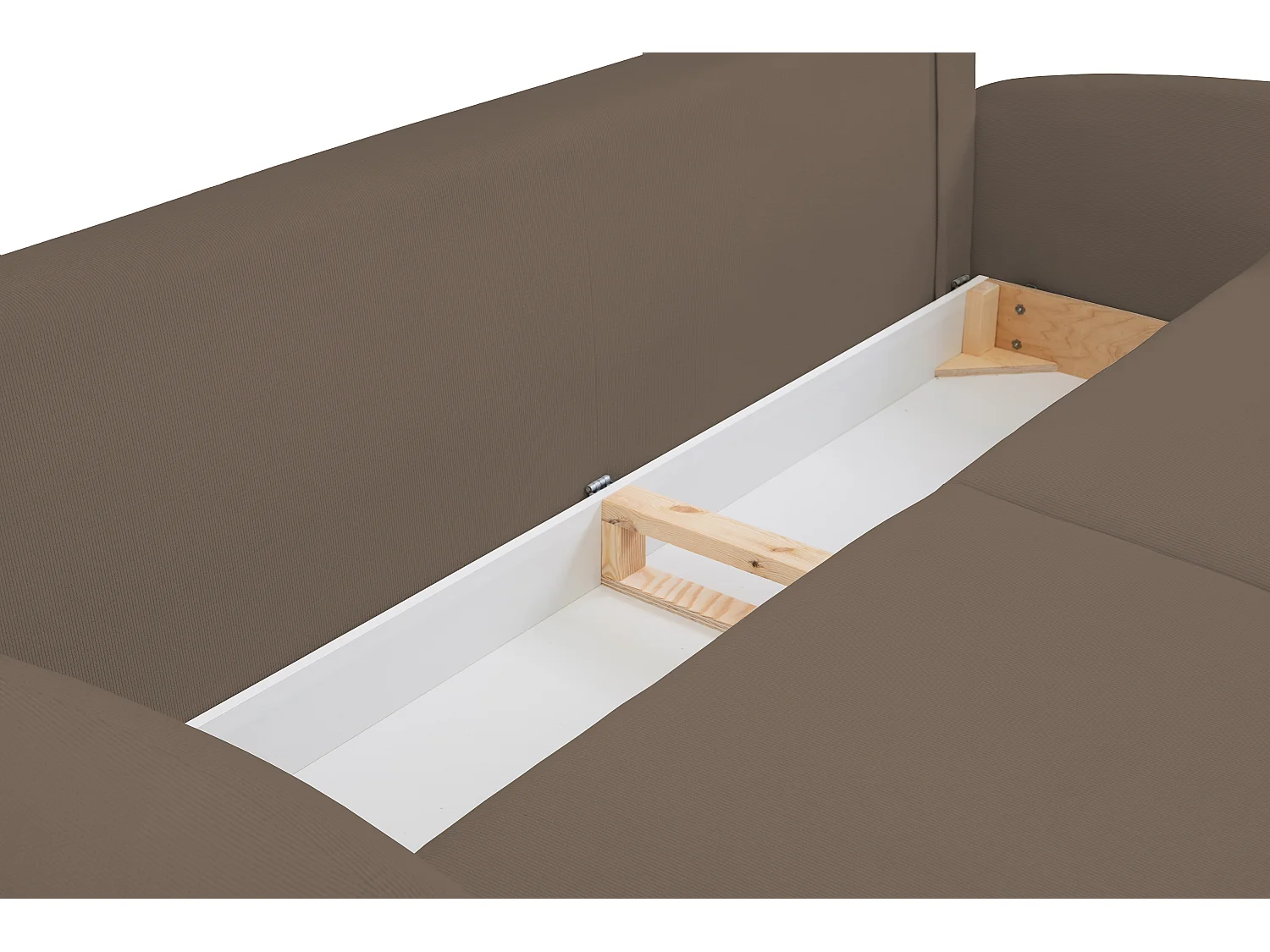 Canapé SOFT 2 places convertible, coffre de rangement, 2 coussins, style moderne, 232x95x109 cm, couleur : CAPPUCCINO